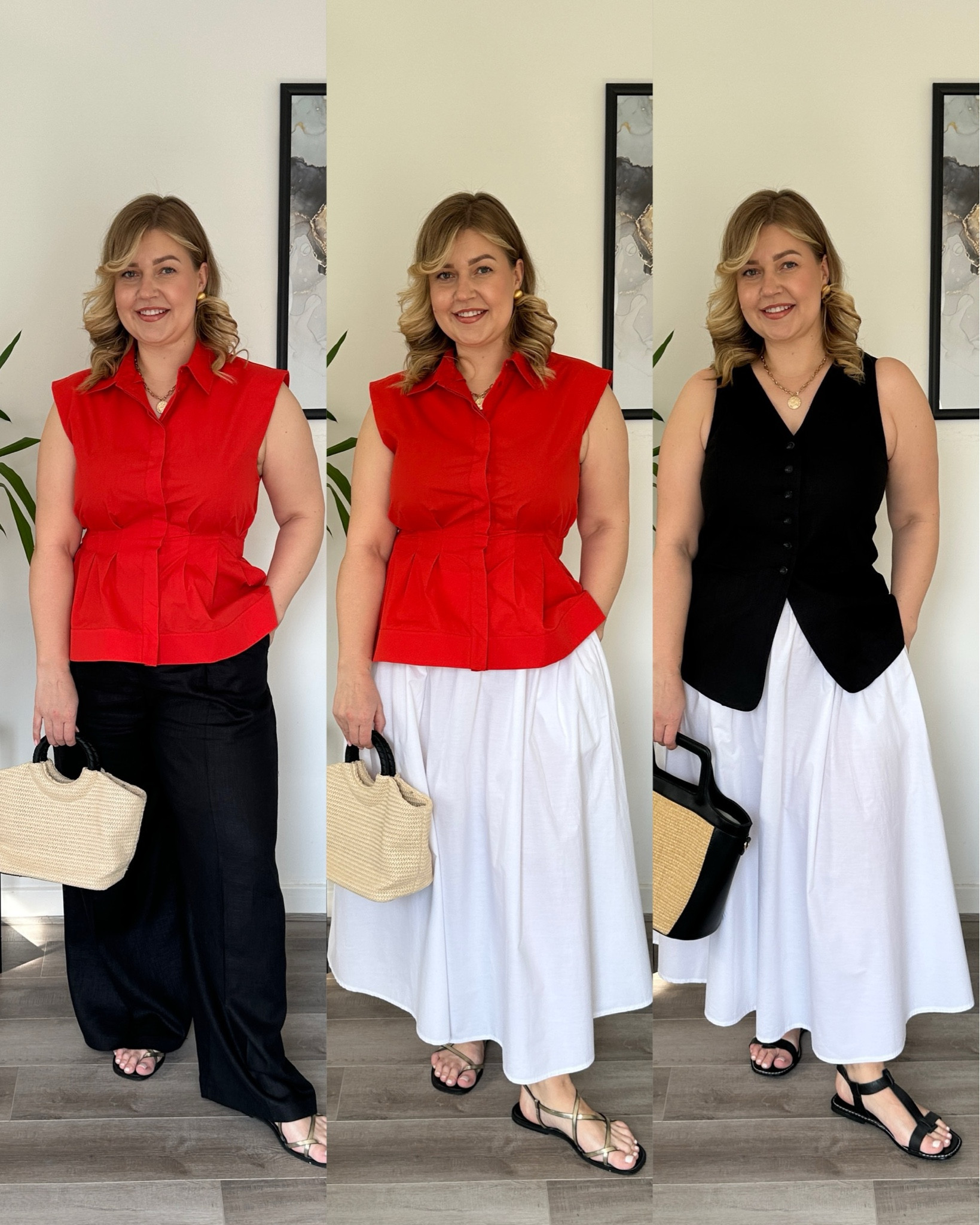 Travel capsule 
Skirt trousers and waistcoats size 16
Zara red shirt XL 6095/982/601

#LTKsummer #LTKuk #LTKstyletip