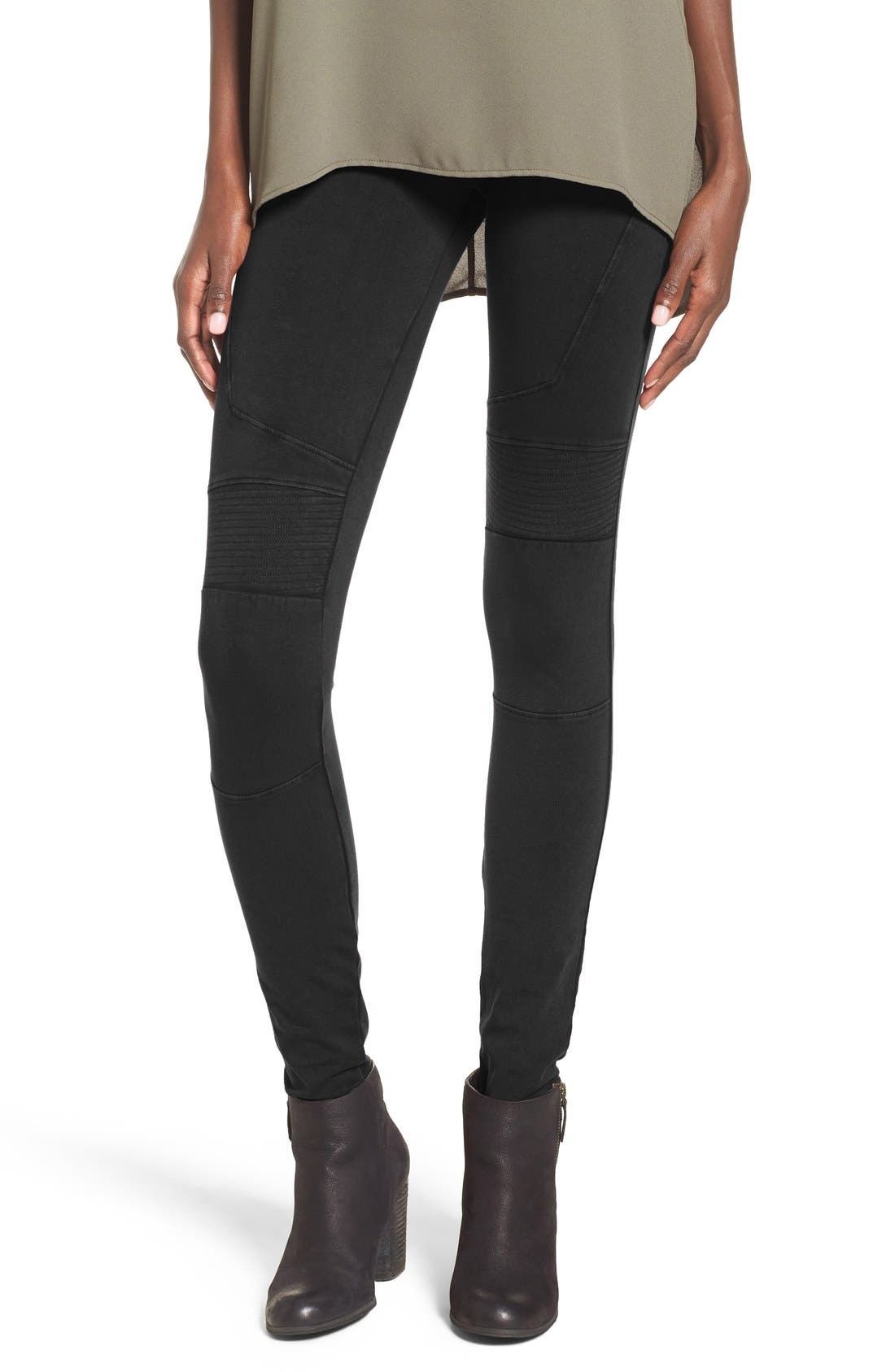 Stretch Cotton Moto Leggings | Nordstrom