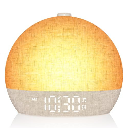 Wake Up Light Sunrise Alarm Clock, White Noise Sound Machine with 30 Soothing Sounds, Dimmable Night Lights, Sleep Aid, Snooze, Timer, Loud Alarm Clock for Heavy Sleepers Adults Kids, Ideal for Gift | Amazon (US)