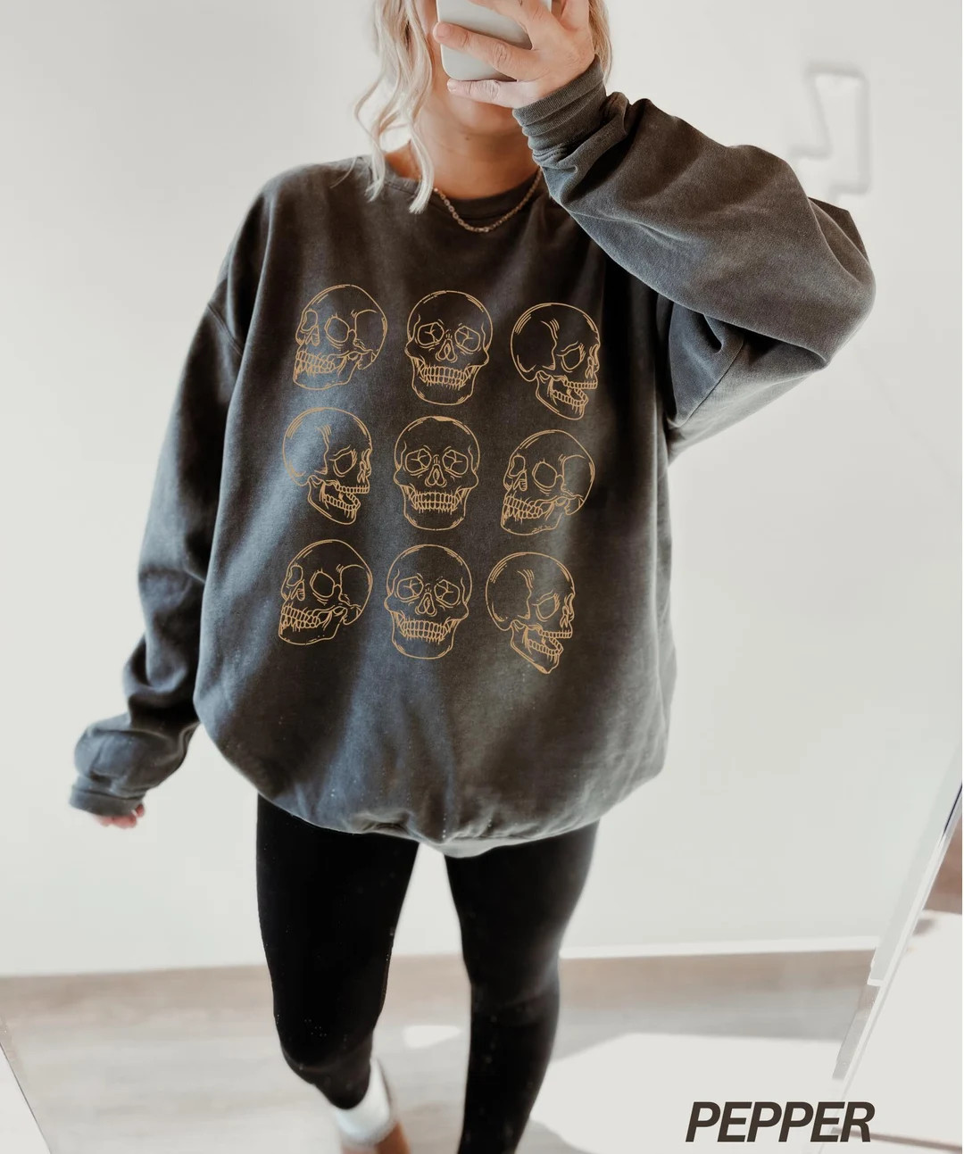 Skeleton Sweatshirt, Comfort Colors® Skull Sweatshirt, Halloween Sweatshirt, Halloween Gift, Ske... | Etsy (US)