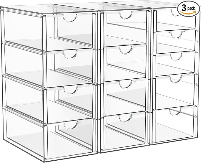 Acrylic Makeup Organizer with 13 Drawers, Bathroom Counter Organizer, Acrylic Organizers, Desk Or... | Amazon (US)