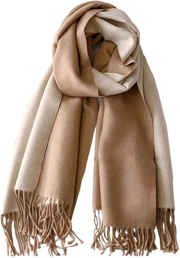 Damen Kaschmir Schal Doppelseite Baumwolle mit Quasten Weiche Großer Deckenschal Mehrweg | Amazon (DE)