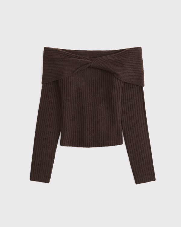 Women's Off-The-Shoulder Twist Sweater | Women's New Arrivals | Abercrombie.com | Abercrombie & Fitch (UK)