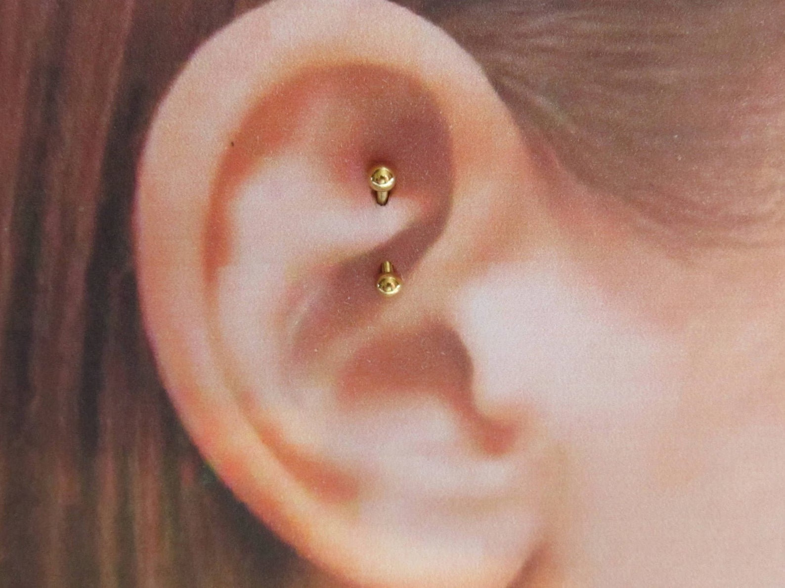 14k Solid Gold Rookdaith Eyebrow Piercing Curved - Etsy | Etsy (US)