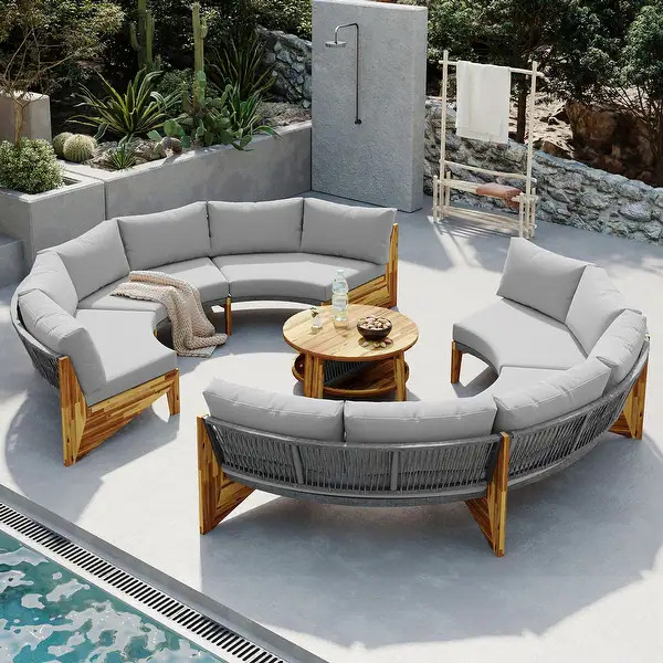 Outdoor Sectional Sofa Set Conversation Set with Cushions and A Coffee Table - Bed Bath & Beyond ... | Bed Bath & Beyond