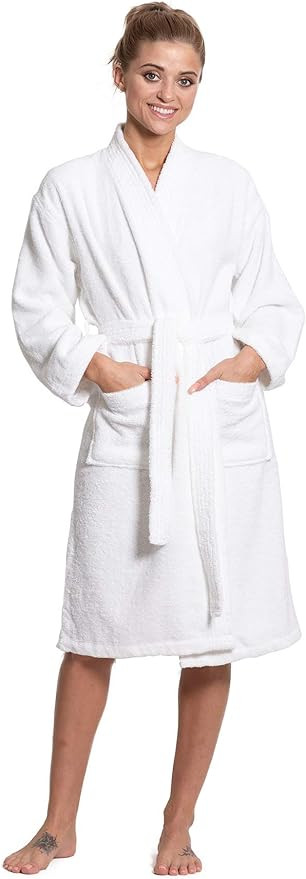 Turkuoise Soft & Absorbent Towel Robe, 100% Cotton Turkish Terry Cloth Kimono Bathrobes for Women | Amazon (US)