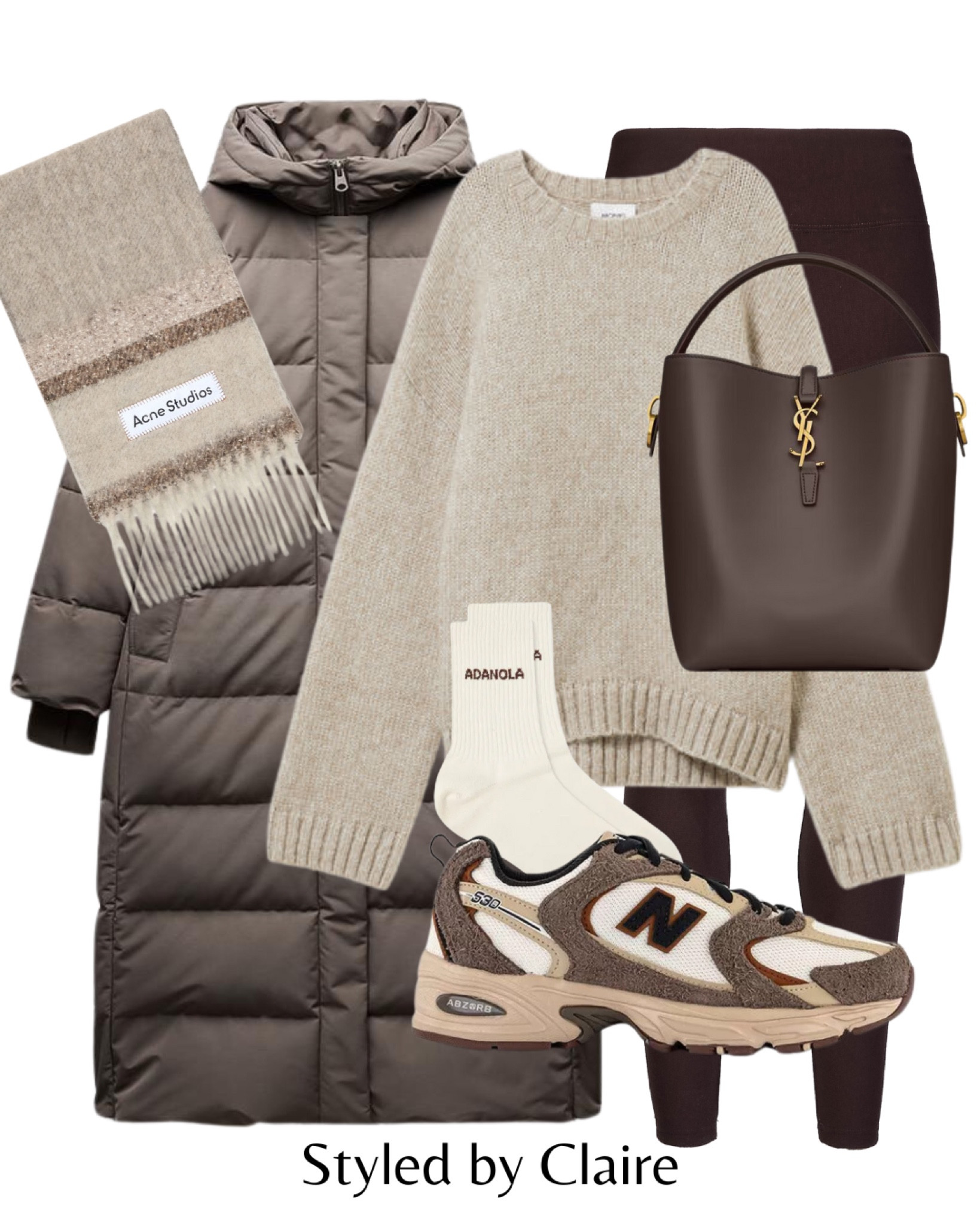 🍫 Suede New Balance
Tags: mink zara puffer coat 530 trainers socks knit jumper Monki H&M Lovall leggings acne studios wool scarf alpaca neutral tones fashion autumn winter inspo outfit ideas casual city break busy mum airport YSL athleisure sets joggers

#LTKstyletip #LTKCyberWeek #LTKwinter