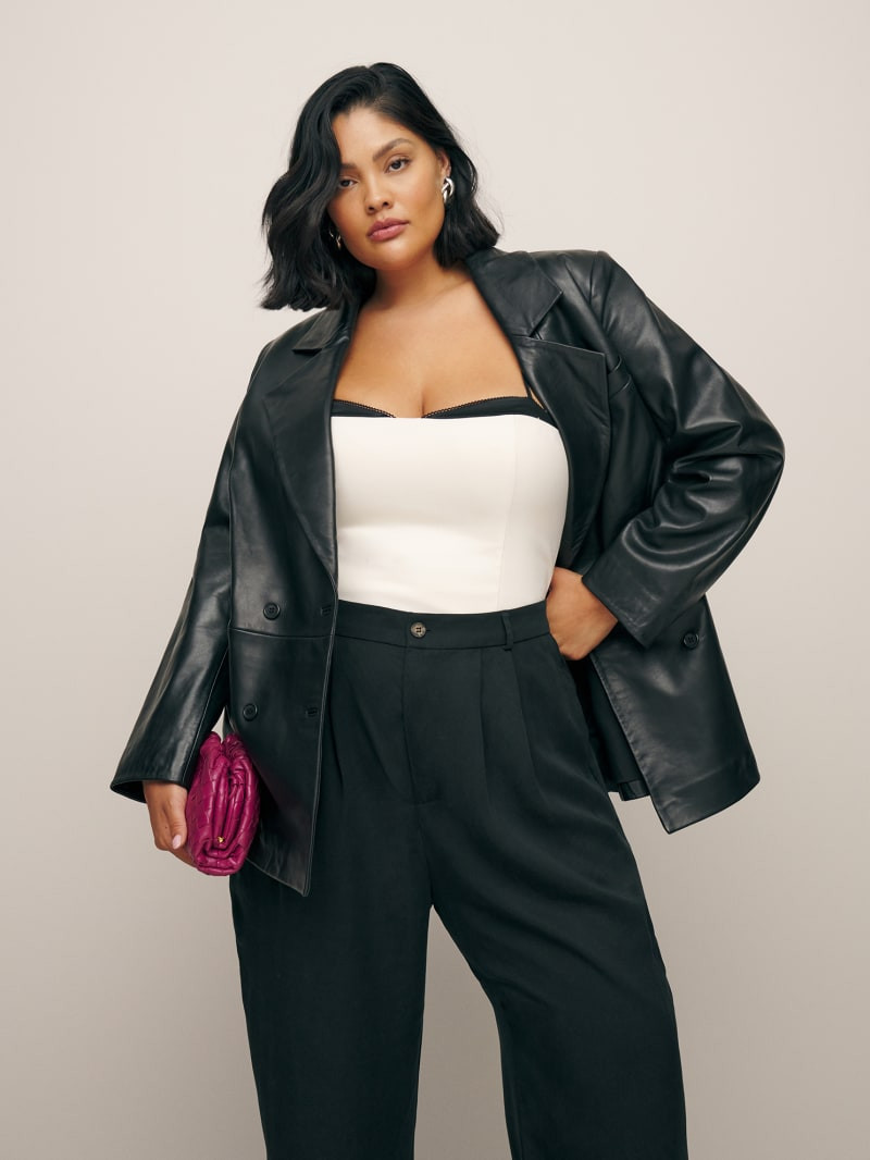 Veda Dalia Relaxed Leather Blazer Es | Reformation (Global)