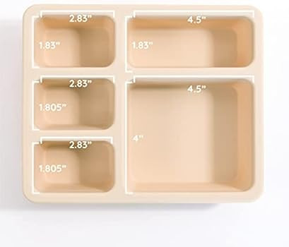 Austin Baby Collection - Silicone Bento Box - Sturdy and Leakproof - Safari - Warm Cream | Amazon (US)