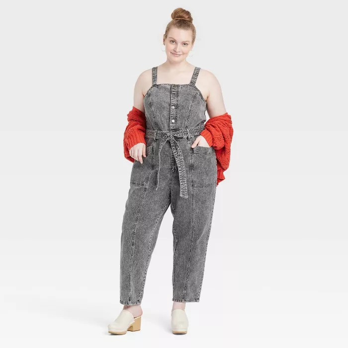 Women's Tie-Front Denim Overalls - Universal Thread™ | Target