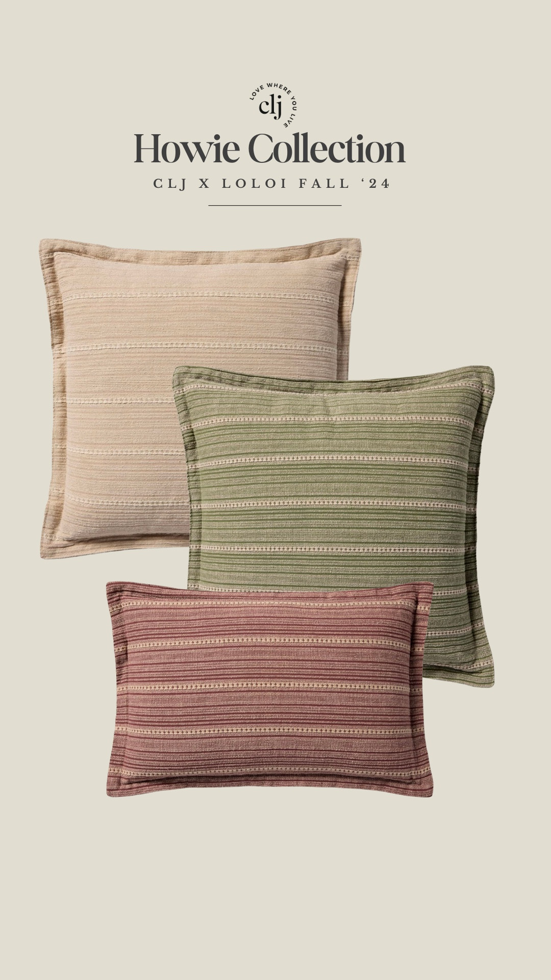 Introducing the CLJ x Loloi Howie Pillow Collection 🤎

#LTKHome #LTKStyleTip #LTKFindsUnder50