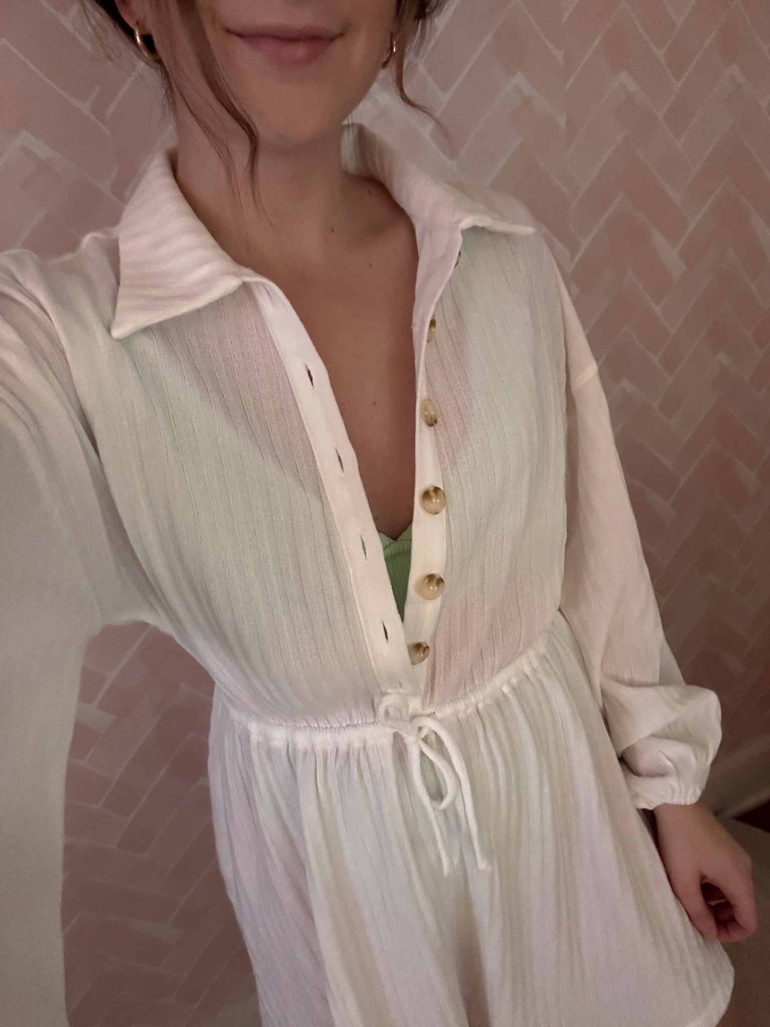 Wearing a small in all 