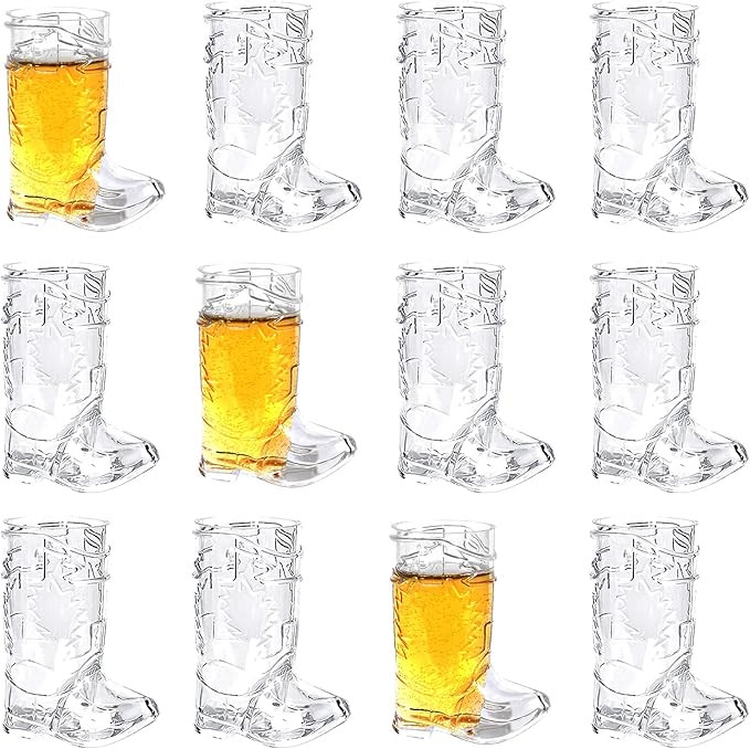 Cowboy Boot Shot Glasses - 12 Pcs 1 Oz Mini Plastic Cowboy Shot Glasses Boot Cups for Cowboy Them... | Amazon (US)