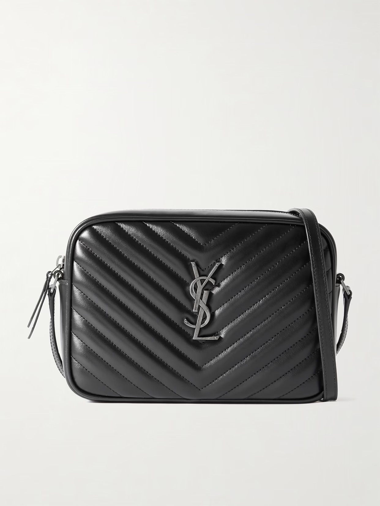 SAINT LAURENT - Lou Medium Matelassé Leather Shoulder Bag - Black | NET-A-PORTER (US)