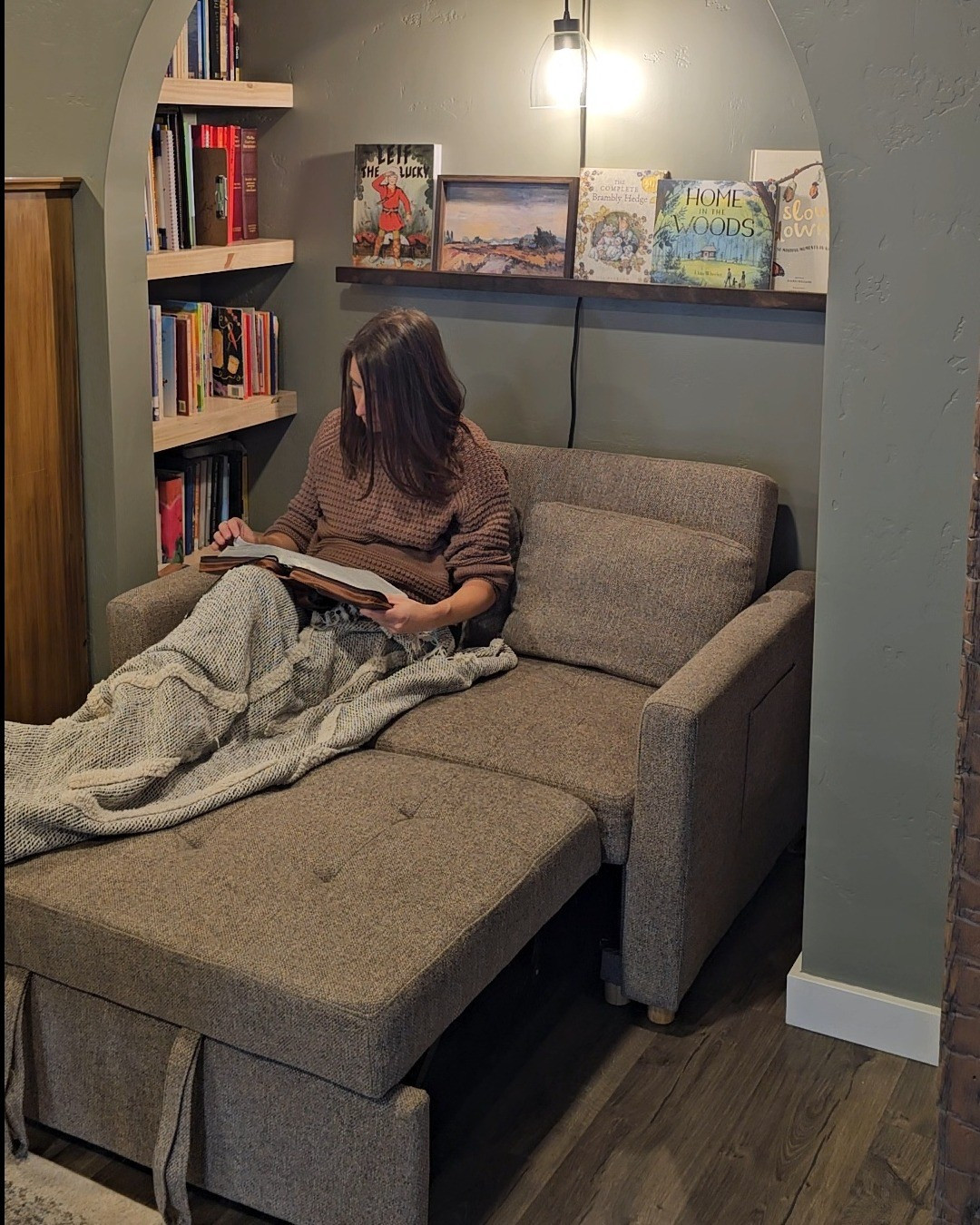 This reading nook is easily my favorite spot in the house. I love hanging out here and doing some cozy reading. #readingnook  

 #LTKHome