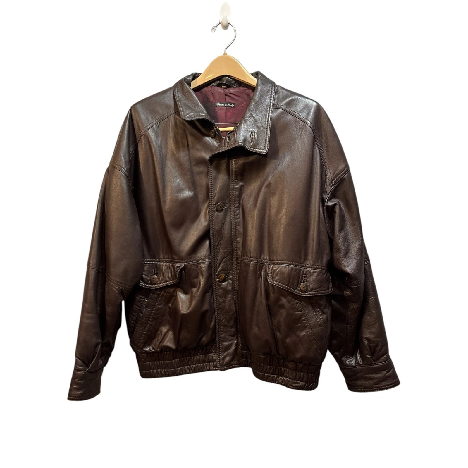 Bally of Switzerland brown soft leather mens jacket elastic waist size 38 | eBay US