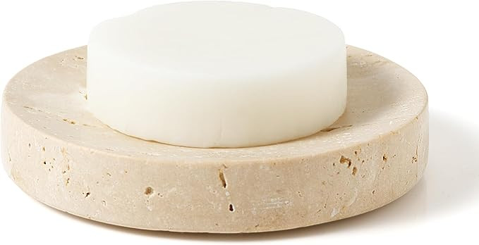 WORHE Marble Soap Dishes Natural Travertine Stone Sponge Holder for Bathroom Tub Shower Kitchen S... | Amazon (US)