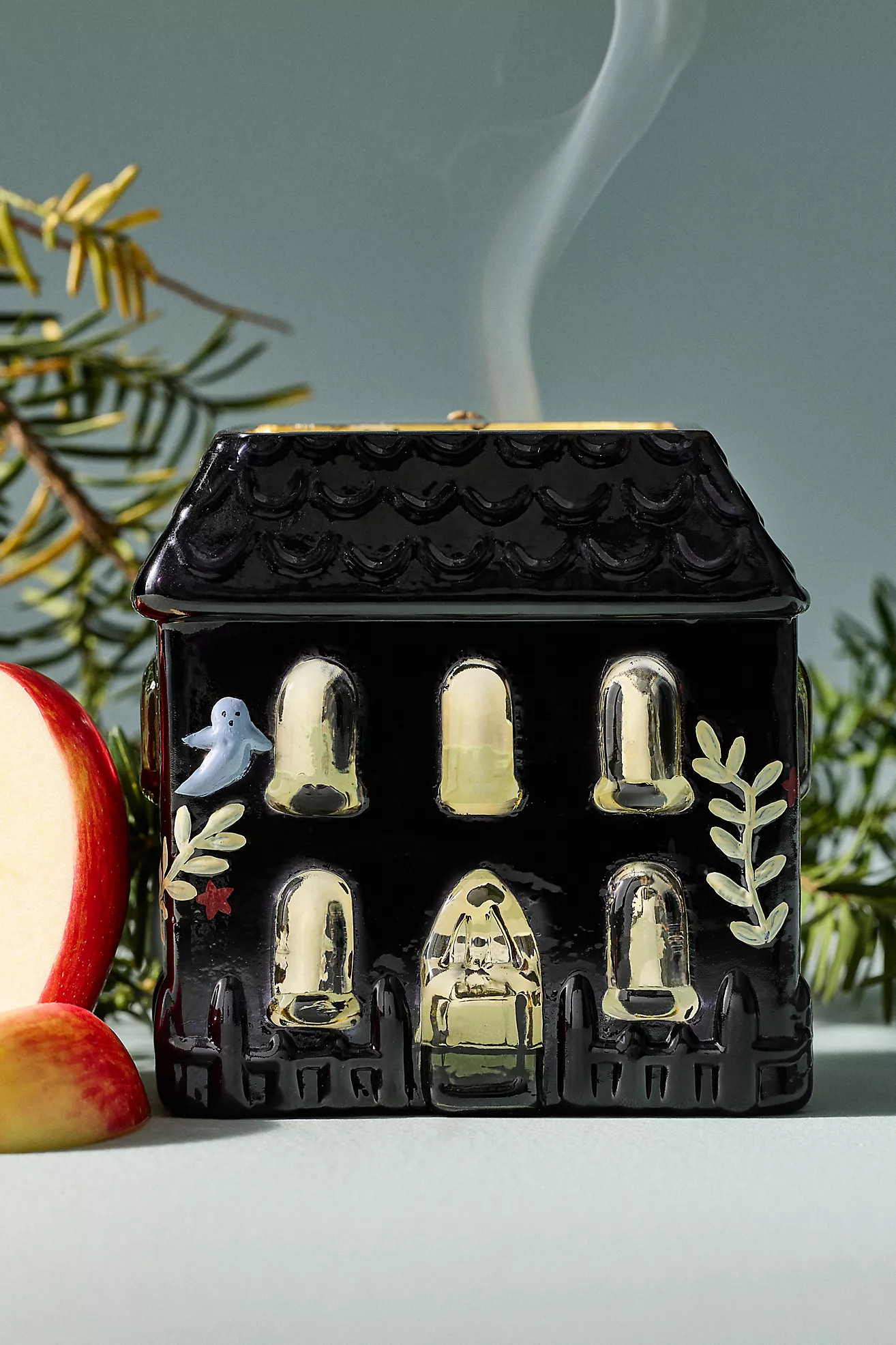 Haunted House Woody Honeycrisp & Pinecone Figural Glass Candle | Anthropologie (US)