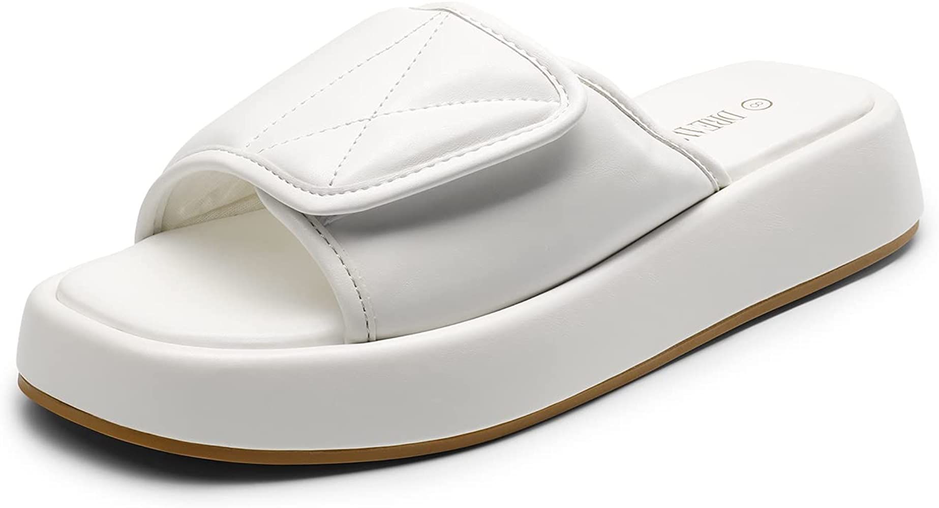 DREAM PAIRS Women's Cushion Summer Slip-on Slides, Comfort Square Toe Platform Slipper Sandals wi... | Amazon (US)
