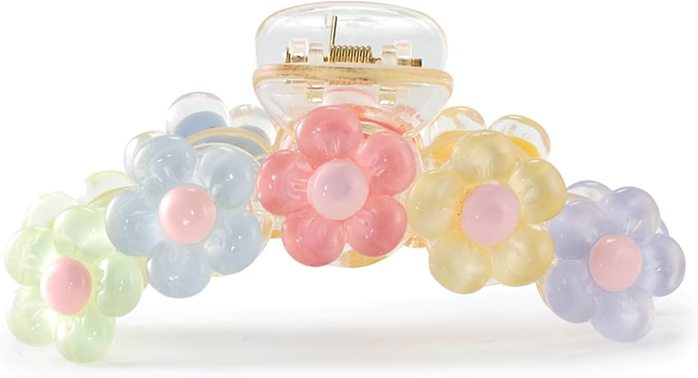 Girls Flower Hair Claw Teen Girls Women Flower Hair Accessories Nonslip Hair Claw Clips Hair Styl... | Amazon (US)
