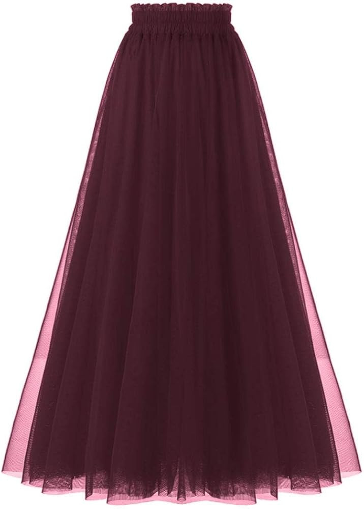 OBBUE Women's A Line Tulle Party Evening Tutu Skirts Tea Length | Amazon (US)