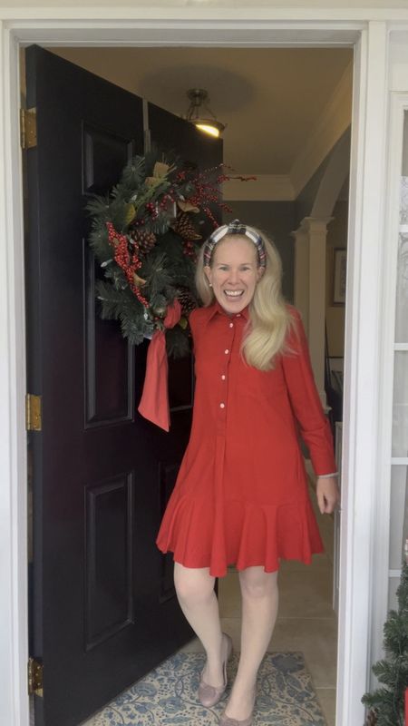 Updated red shirt dress.
.
This crepe shirt dress has a crisp classic collar and button down half placket with a flattering swing shape. 
.
It even has pockets!
.
Petite style / Style over 50 / shirt dress / preppy style / classic stylee

#LTKHoliday #LTKSeasonal #LTKover40