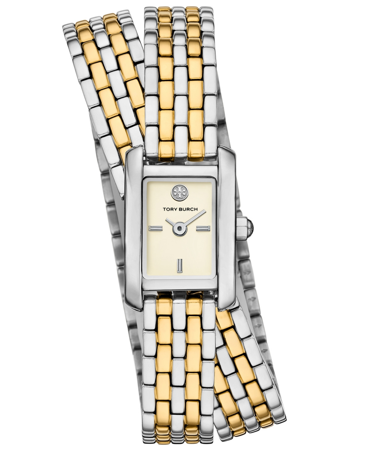 Tory Burch Women's The Eleanor Two-Tone Stainless Steel Double Wrap Bracelet Watch 20mm - Multicolor | Macy's