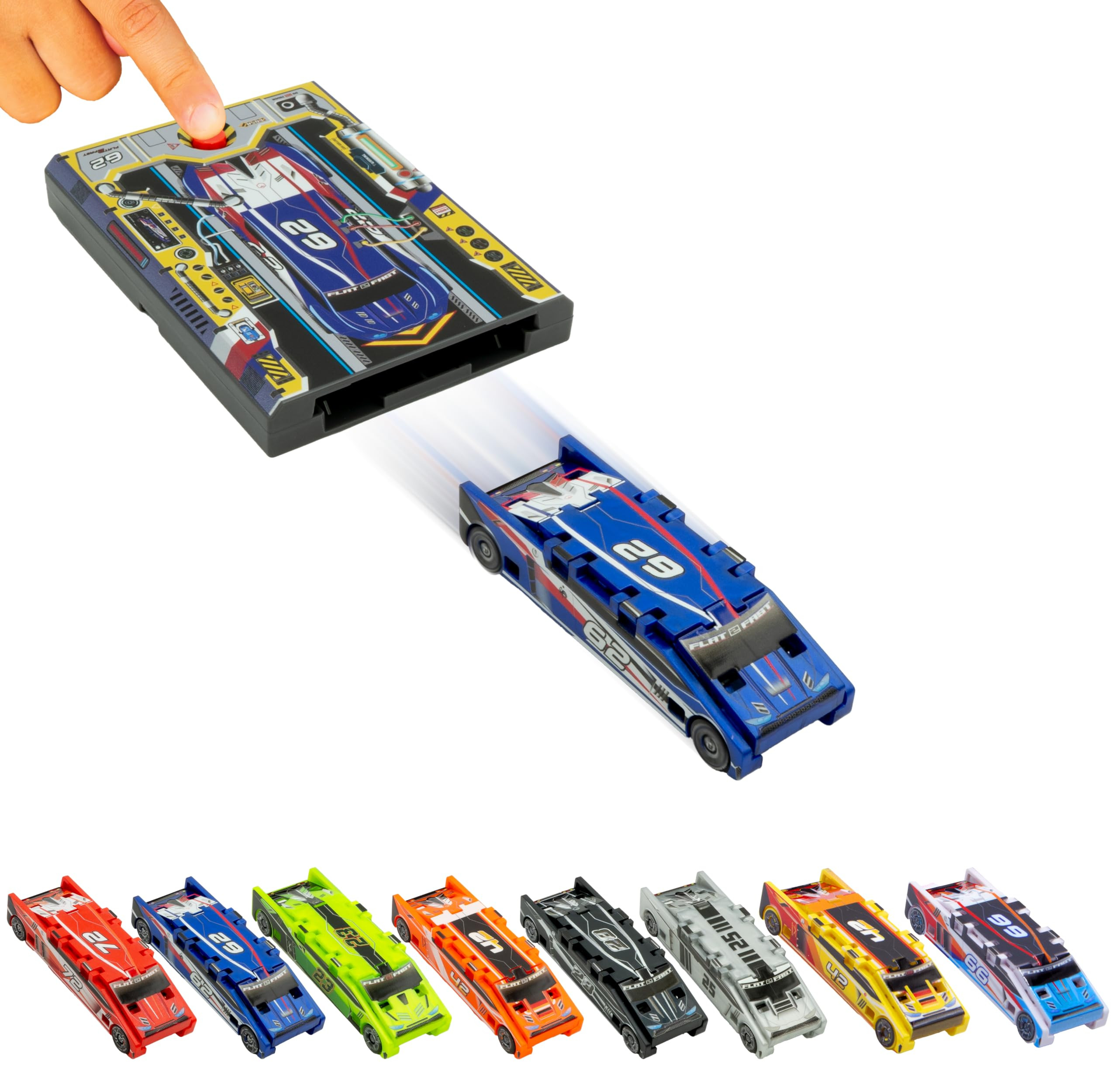 FLAT 2 FAST Original Stunt Card Racer – Flat Car Racer and Pocket Size Racecar Launcher with Bu... | Amazon (US)