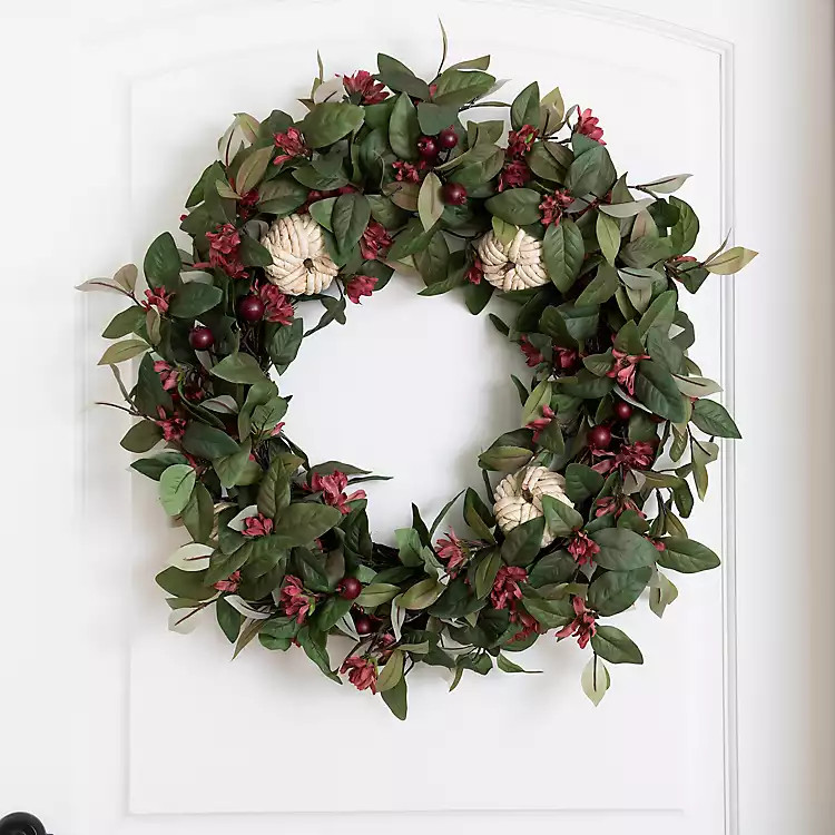 Braided Pumpkins and Berries Harvest Wreath | Kirkland's Home