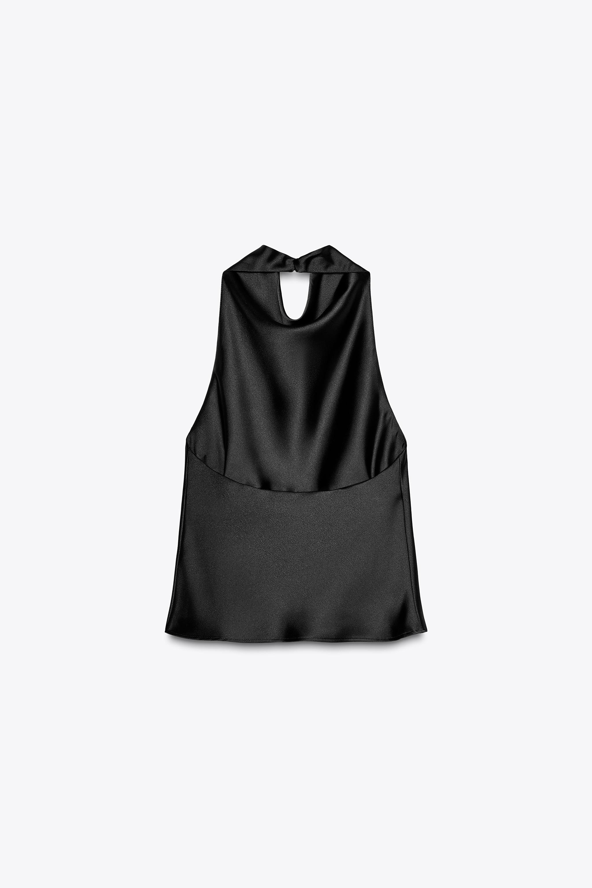 SATIN EFFECT HALTER TOP | Zara US