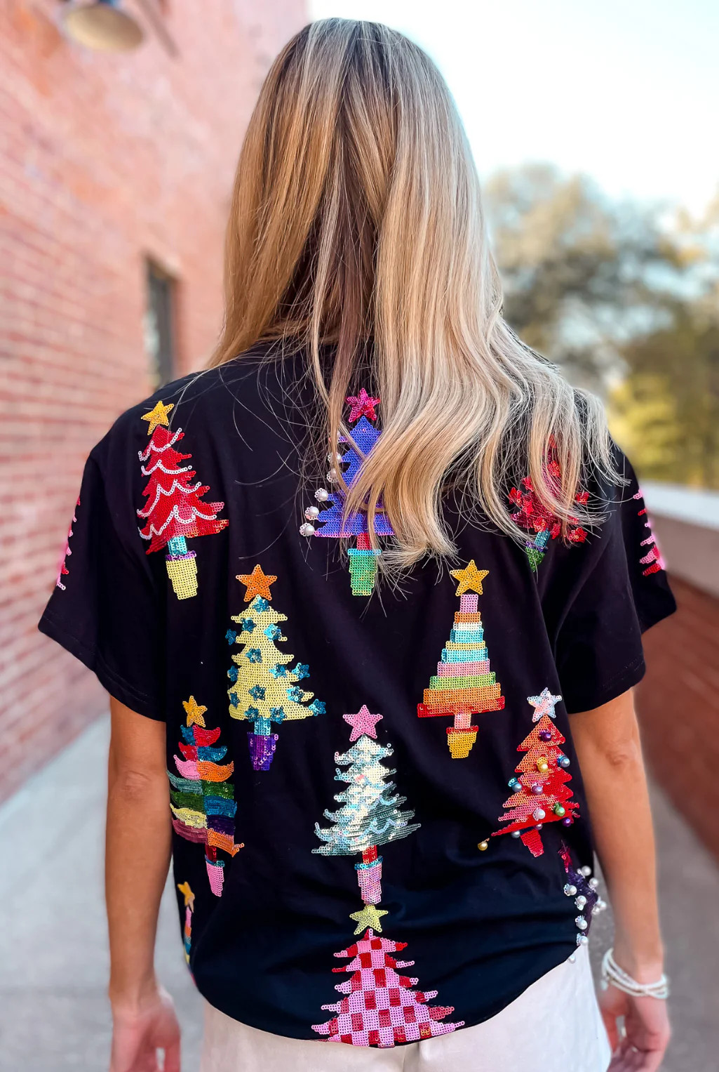 Christmas Tree Color Block T-Shirt XSmall | Tucker Brown