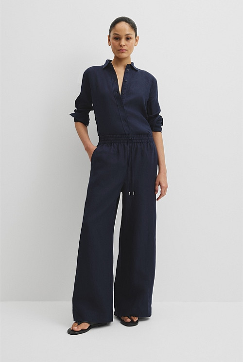 Organically Grown Linen Pull-On Pant | Country Road