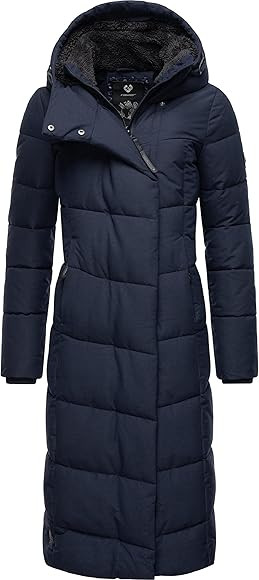 Ragwear Damen atmungsaktiver Wintermantel Warmer wasserdichter Steppmantel lang mit Kapuze Pavla ... | Amazon (DE)