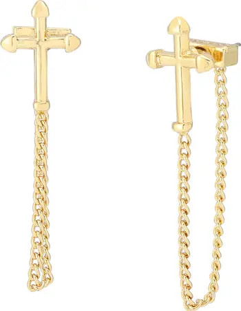 AllSaints Cross Front/Back Earrings | Nordstrom | Nordstrom