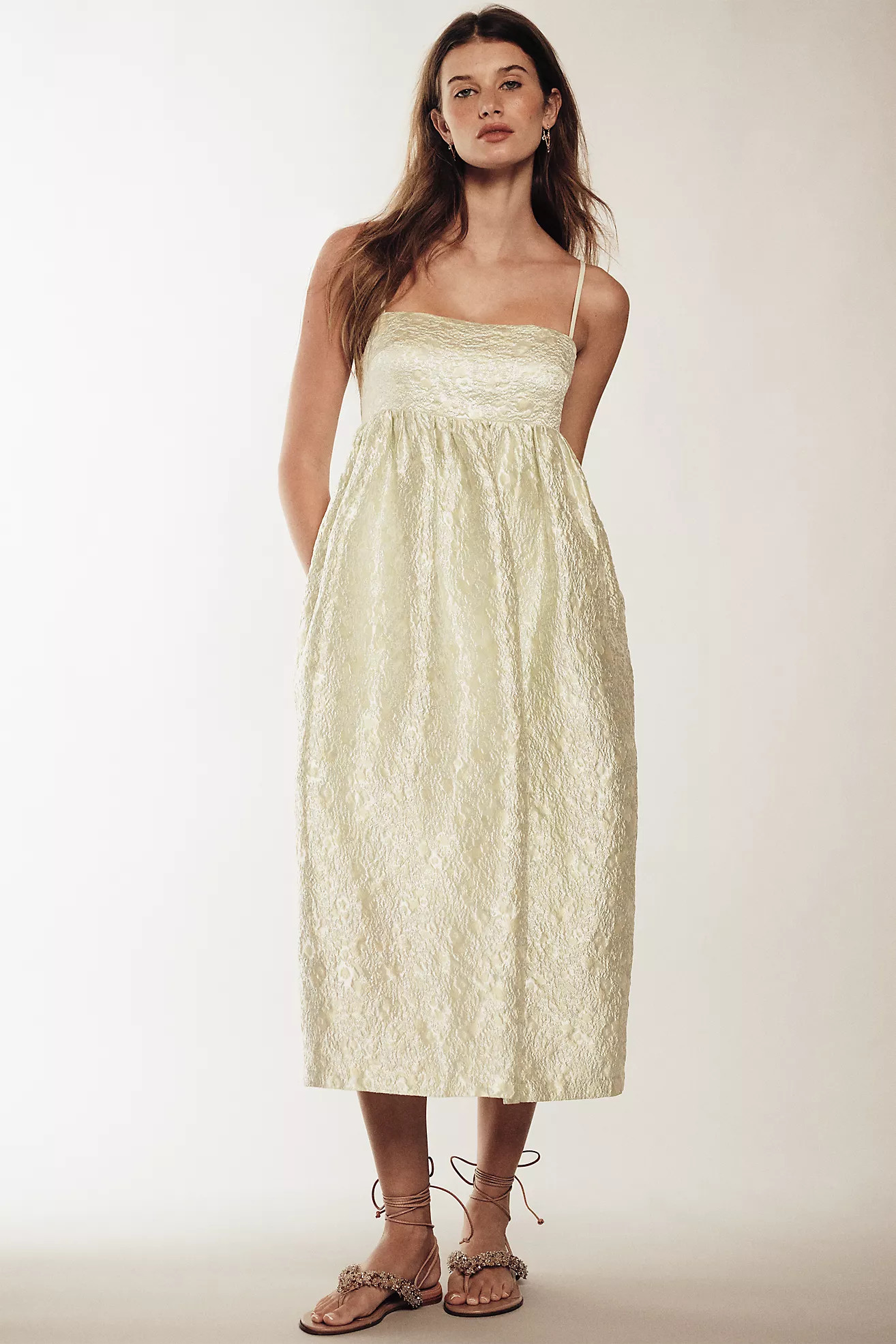 Mare Mare Square-Neck Babydoll Midi Dress | Anthropologie (US)