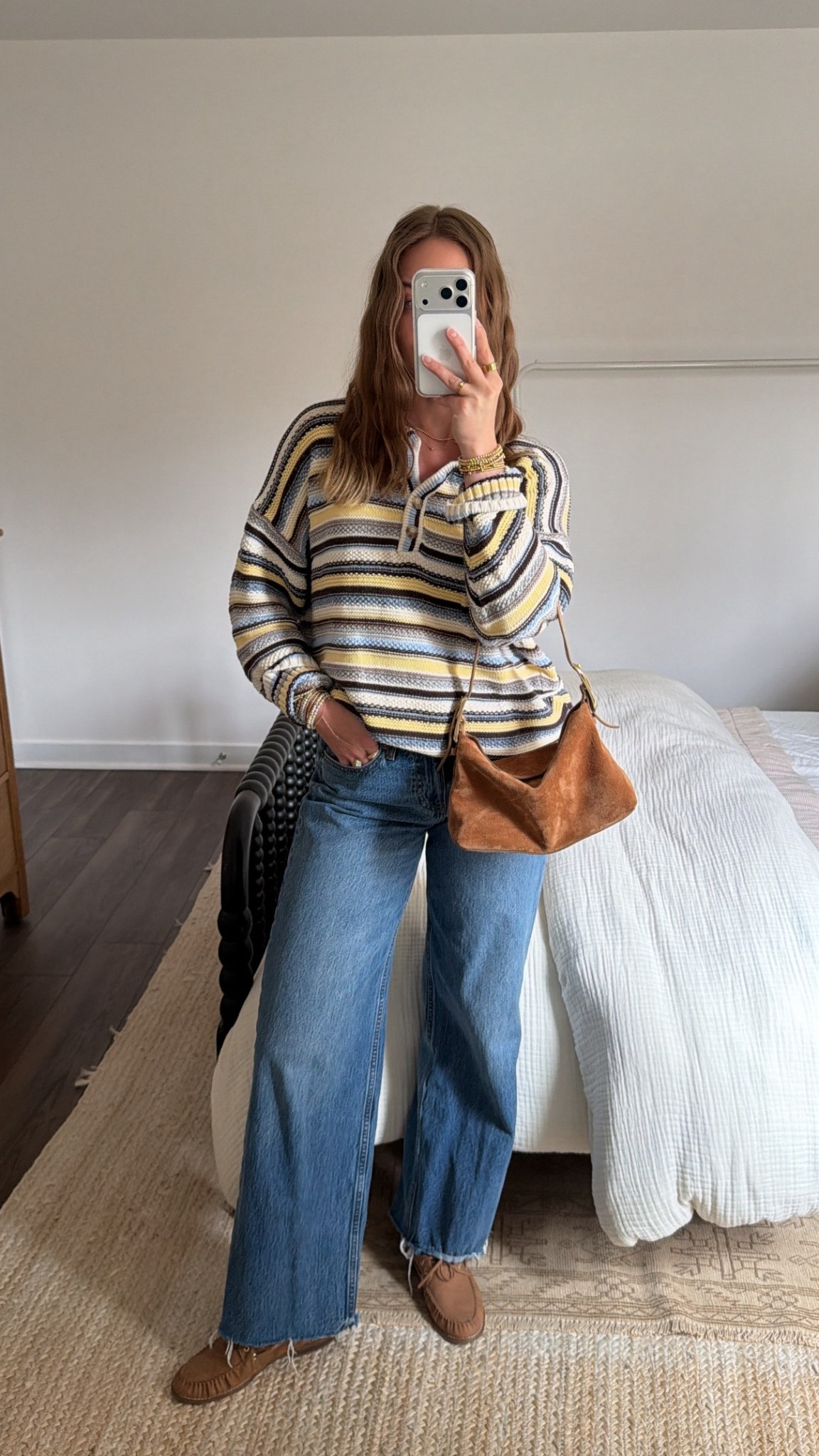 3/28/26 Casual Spring Outfit (On Sale)

An easy spring outfit that’s currently all on sale 🤍 Wearing my Abercrombie yellow + blue striped sweater with my favorite low-rise loose jeans in a dark wash (raw hem).

Finished the look with my J.Crew bag and boat shoes (mine are older, so I’ll link a similar pair). Such a good everyday spring outfit. Everything is linked here ✨

#LTKSaleAlert #LTKootd #LTKSeasonal