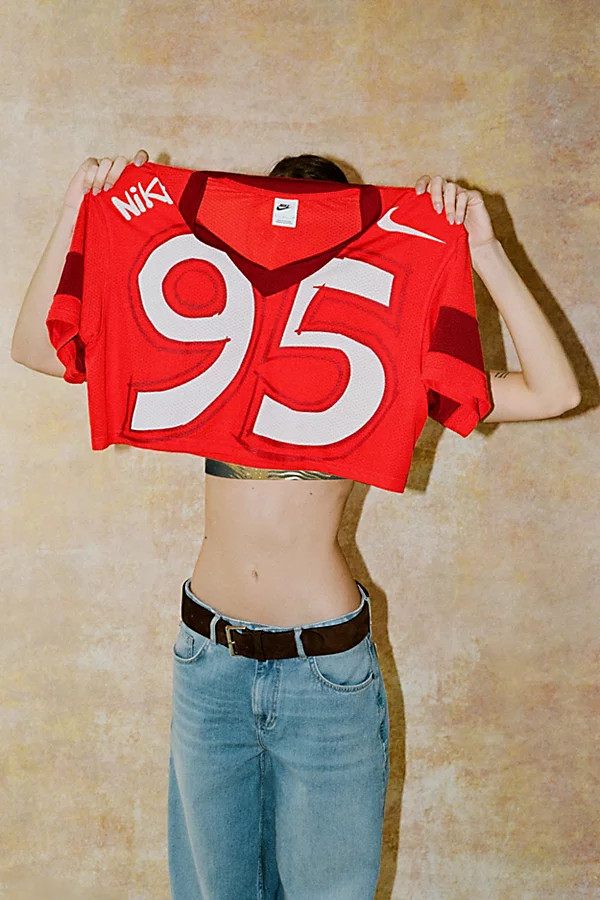 Nike Sportswear Oversized Cropped Jersey Tee in Red, Women's at Urban Outfitters | Urban Outfitters (US and RoW)
