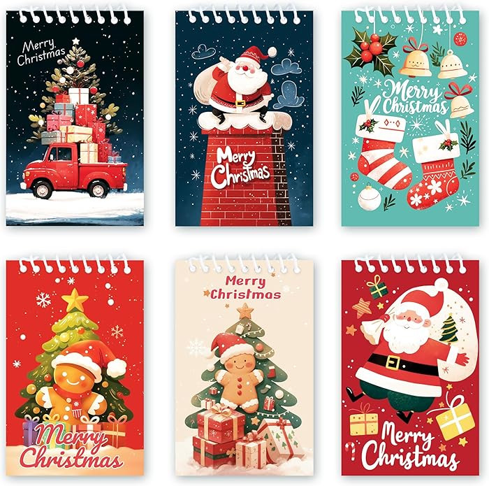 24Pcs Christmas Mini Spiral Notepads Christmas Theme Holiday Small Notebooks, Merry Christmas Mem... | Amazon (US)