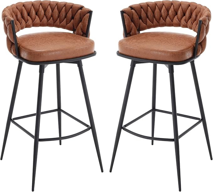 BV Bar Height Bar Stools Set of 2, 30 inch Seat Height Bar Stools, 180° Swivel Barstools with Wo... | Amazon (US)