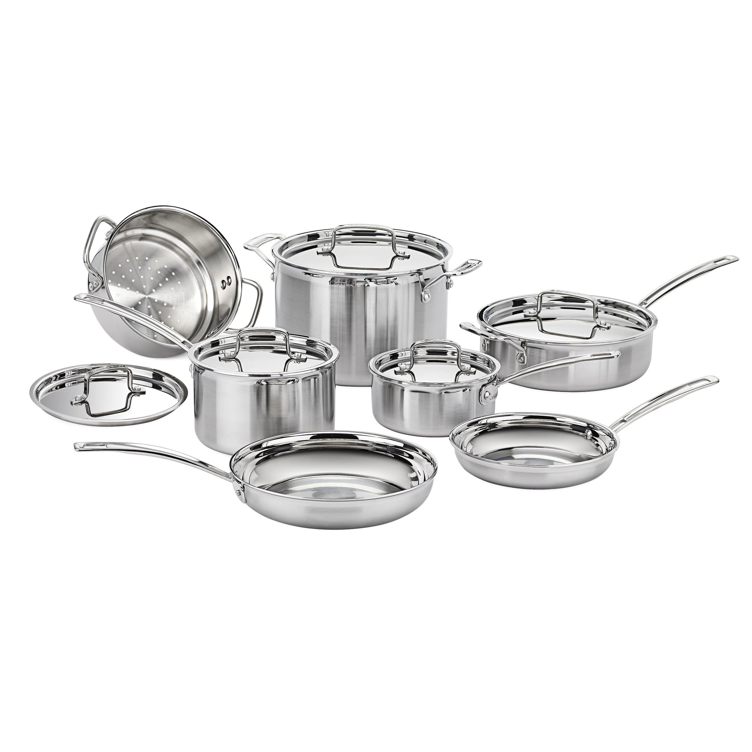 Cuisinart 12-Piece Cookware Set, MultiClad Pro Triple Ply Stainless Steel Cookware Set, Heat Surr... | Amazon (US)