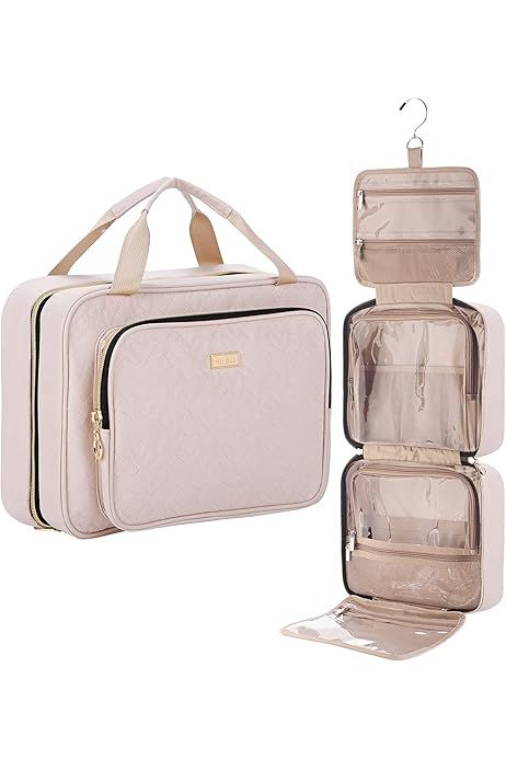 NISHEL Hanging Travel Toiletry Bag, Visible Makeup Organizer, Makeup Case for Travel Accessories, Ba | Amazon (US)