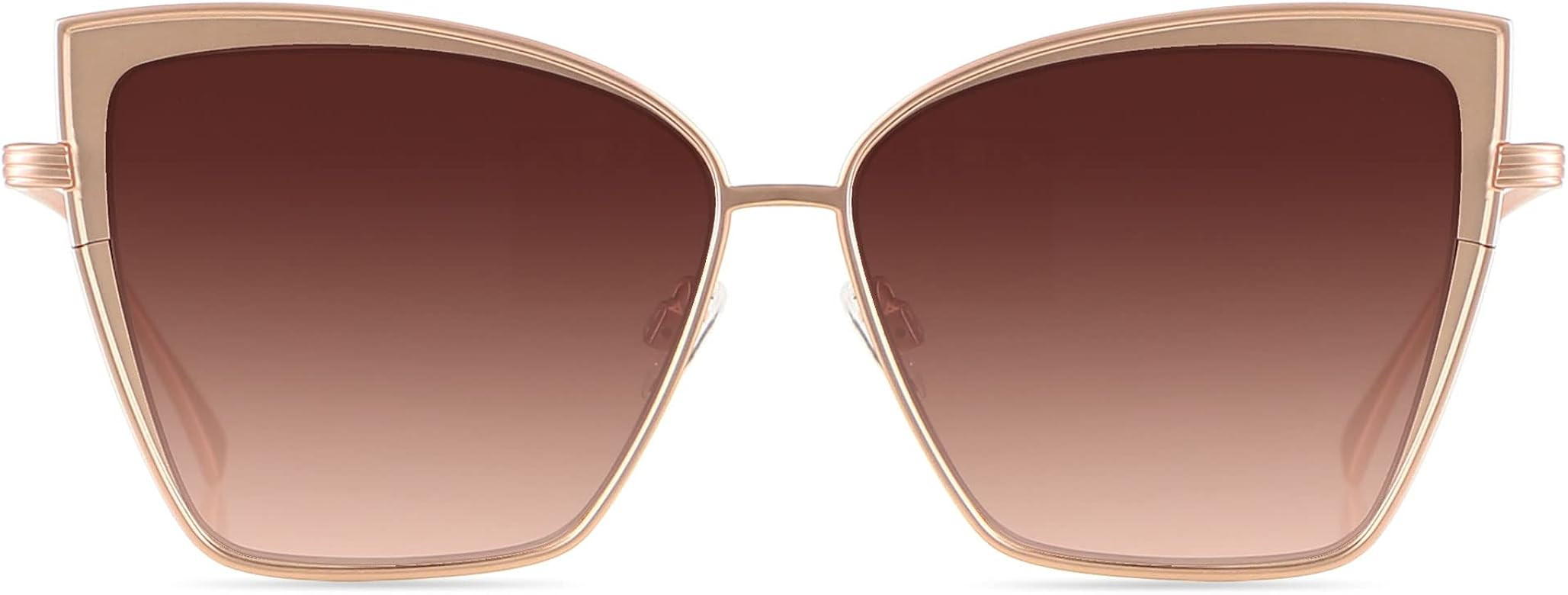 Oversized Cat Eye Sunglasses Women Square Cateye Frames Fashion Big Large Metal Sun Glasses Cool Tre | Amazon (US)