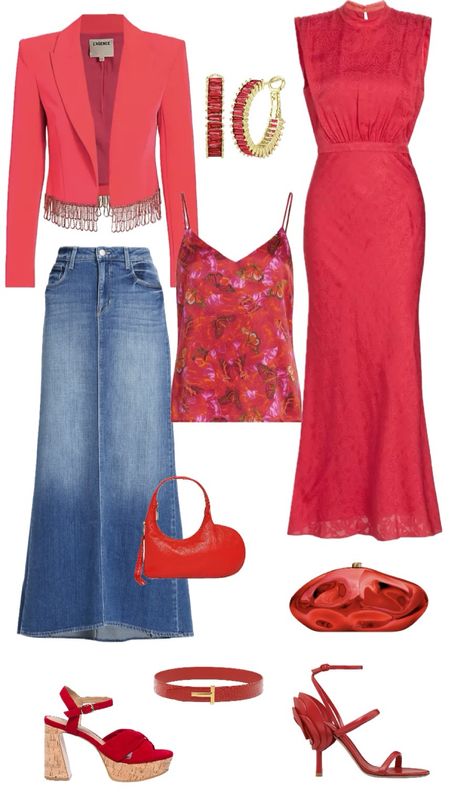 Coming in RED hot! Part 3 Spring/Summer 2024 trends. RED, fringe, platforms, peep toe, maxi dresses, hard shell bags, maxi denim skirts, architectural bags, ROSE detailing. GET STAT! 

#LTKworkwear #LTKparties #LTKstyletip