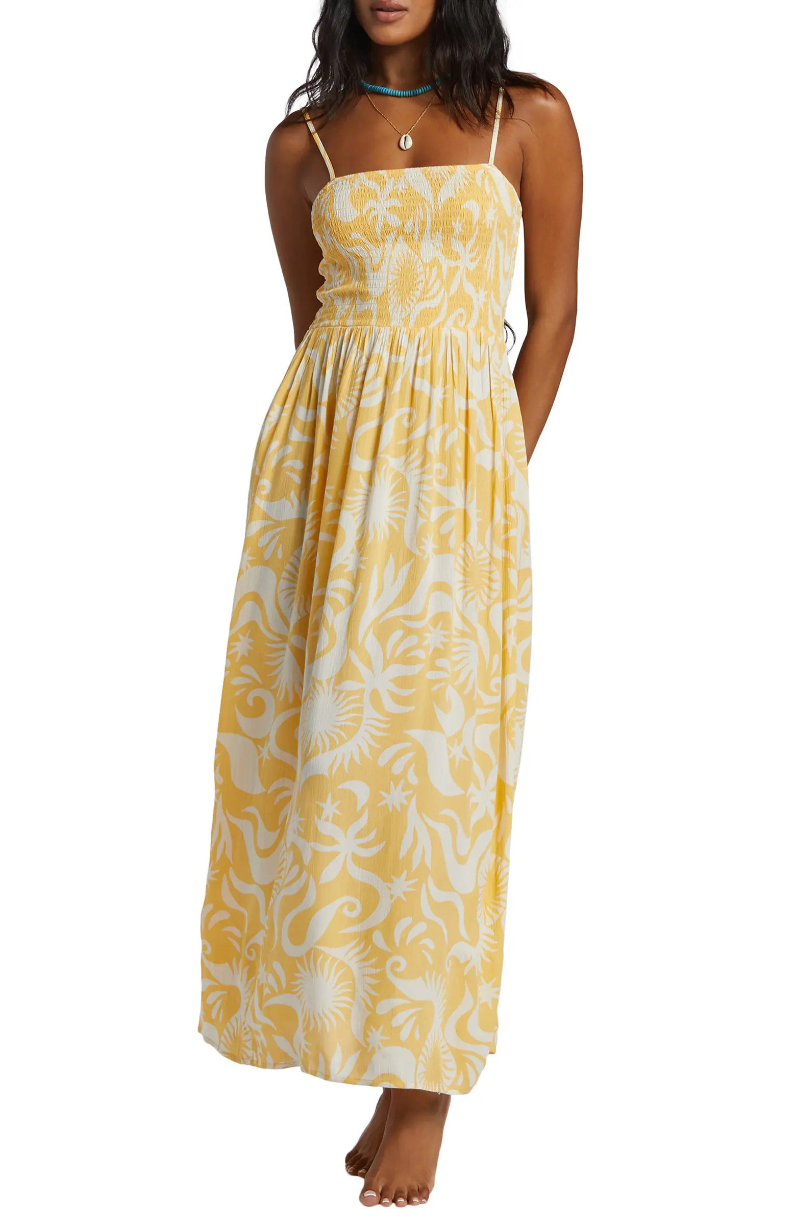 Billabong Sun Spell Smocked Maxi Sundress | Nordstrom | Nordstrom