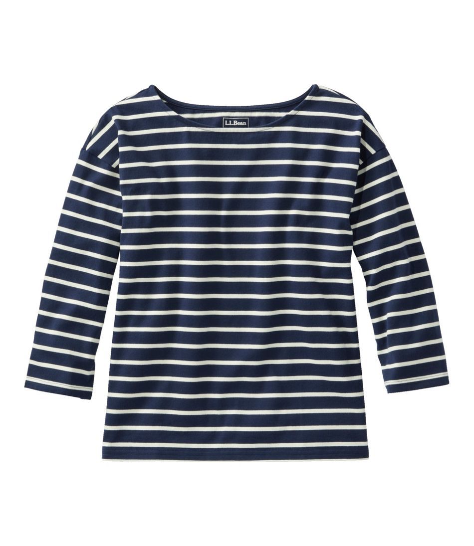 Women's Heritage Mariner Top, Boatneck Three-Quarter-Sleeve Stripe | L.L. Bean