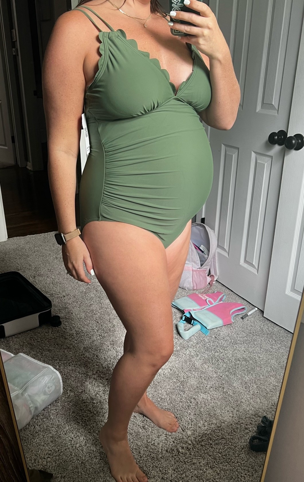Maternity swimsuit for 5ft 3in mom in 3rd trimester

#LTKmomlife #LTKTravel #LTKSwim