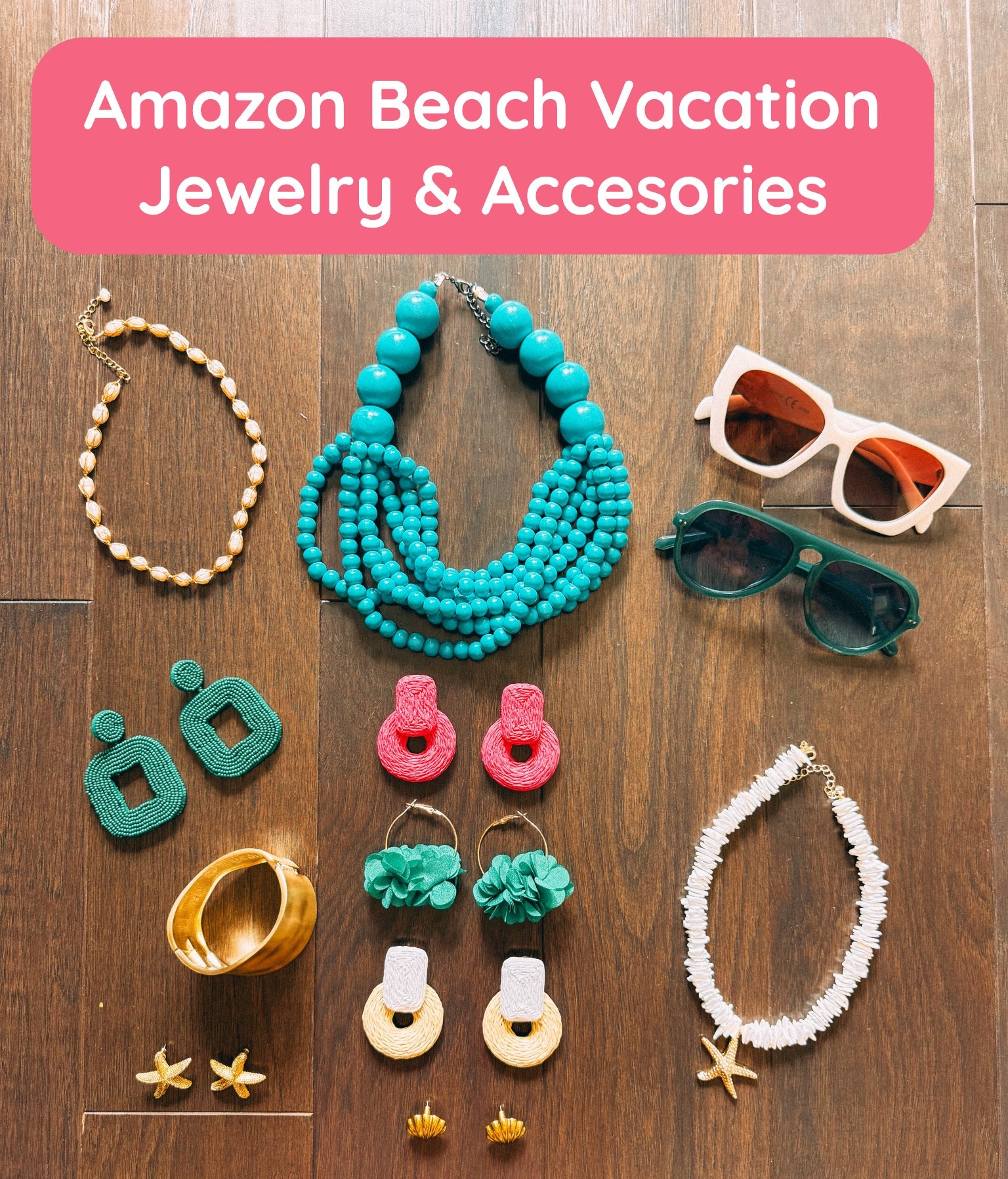 Vacation outfits aren’t complete without the right accessories ✨ Sharing my favorite Amazon jewelry and travel accessories that instantly elevate your look — layered gold pieces, colorful beachy earrings, and chic extras that make every outfit feel vacation-ready. Perfect for travel because they’re affordable, pack easily, and look way more expensive than they are. #SpringBreakVacationStyle
#beachyvacationoutfits
#resortwearaccesories