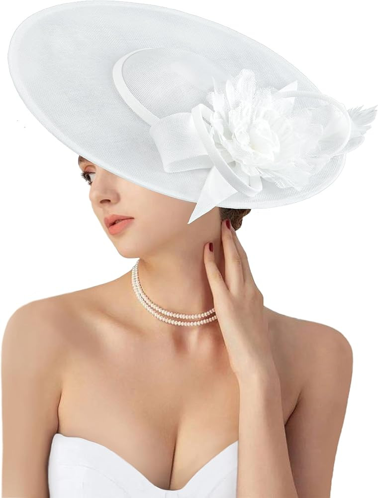 dressfan Church Fascinator Derby Hats for Women,20s 50s Linen Vintage Derby Hat for Church/Weddin... | Amazon (US)