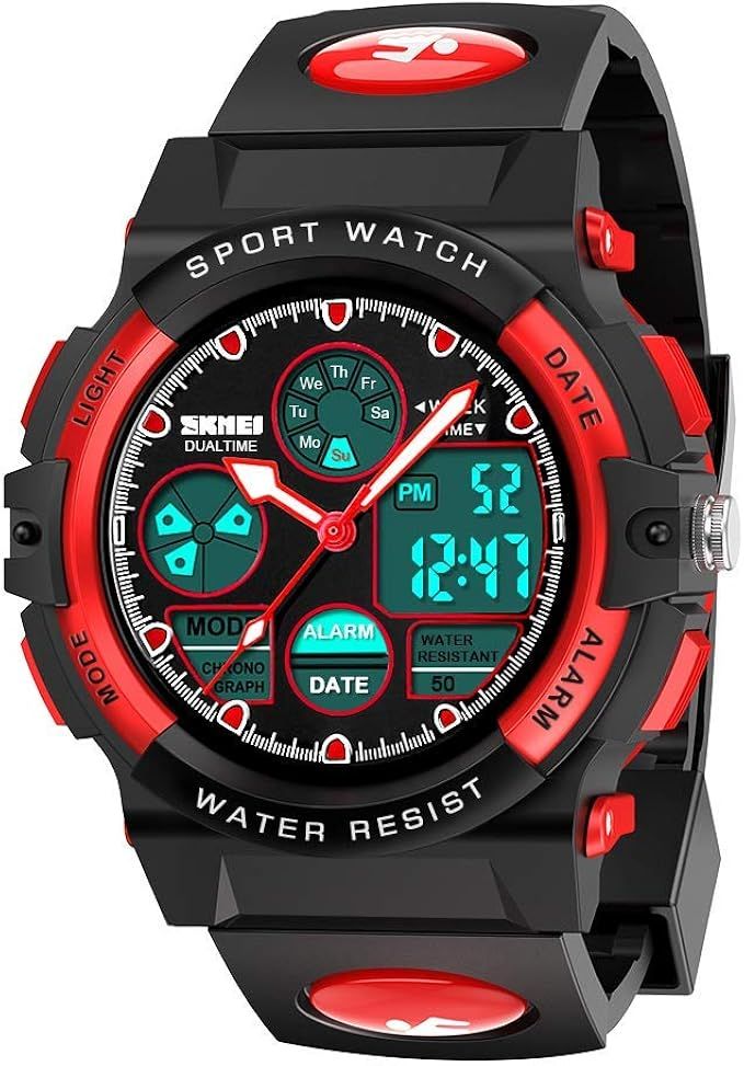 SYOKZEY Kids Watch, 50 M Waterproof LED Digital Sport Watch Teen Boys Girls Outdoor Watches - Ana... | Amazon (US)