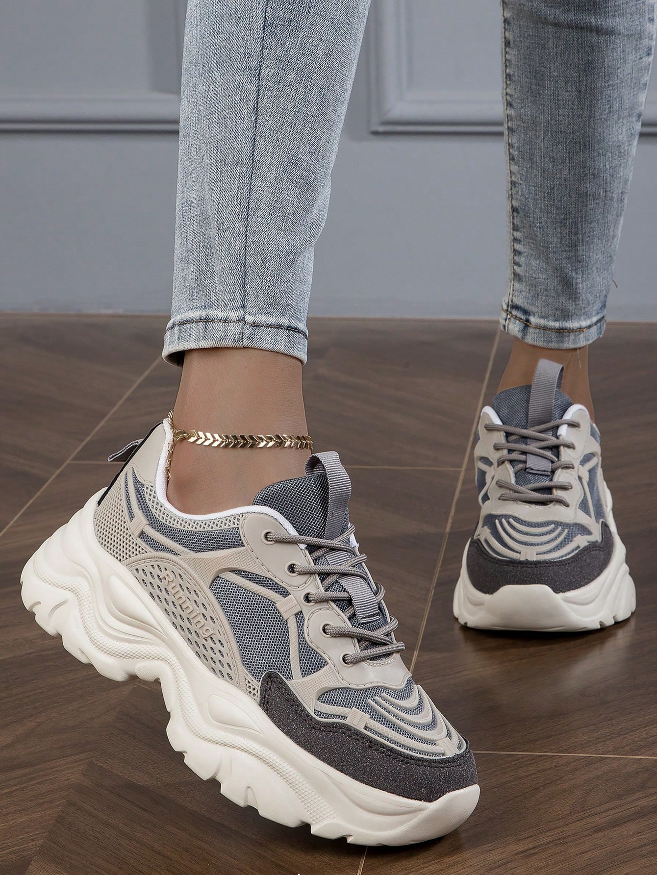 Sporty Front Chunky Sneakers For Women,Everyday Collection Women's Fashionable Women Shoes Thick-... | SHEIN